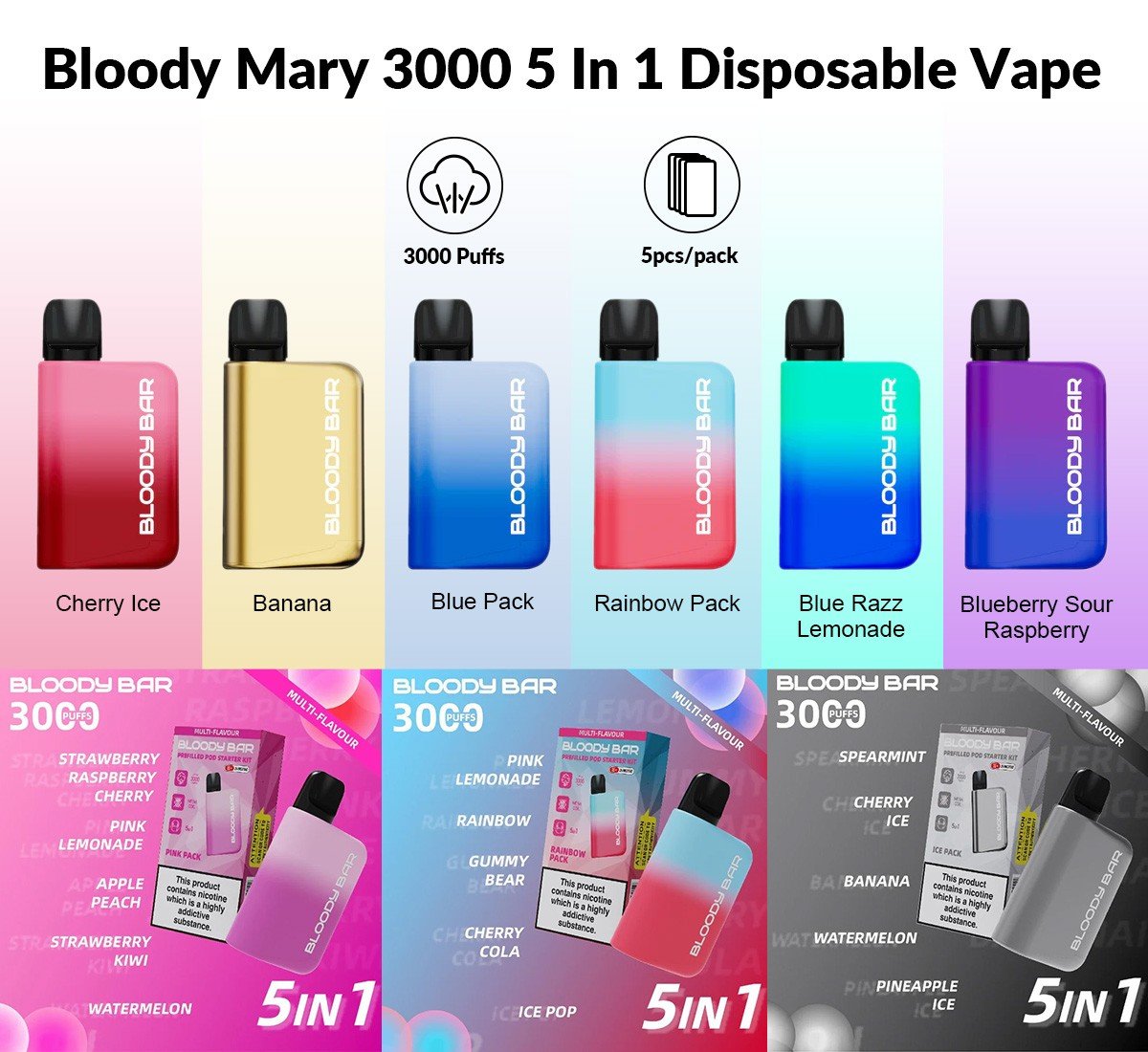 Bloody Mary 3000 5 In 1 Disposable Vape 011