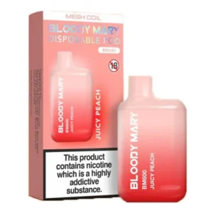 bloody mary vape bm600 disposable juicy peach
